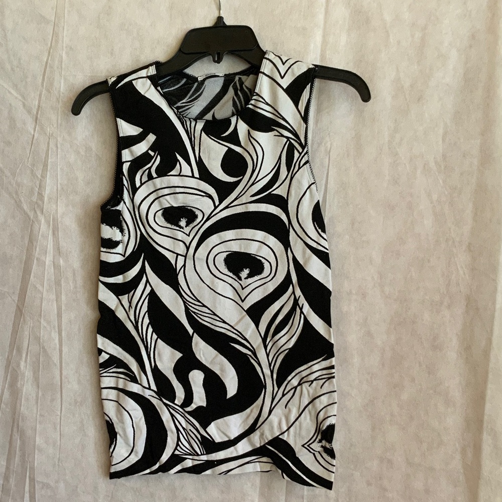 Wolford black and white sleeveless Abstract Tank Top